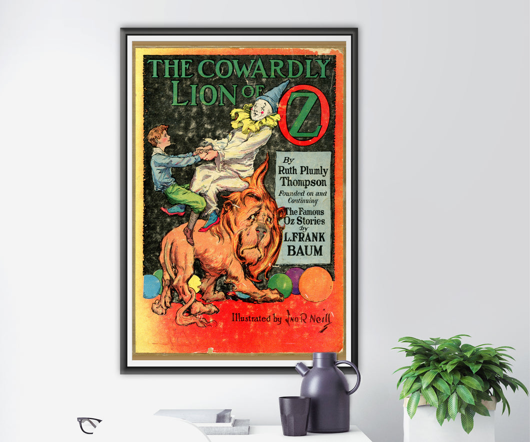 1923 Cowardly Lion Cover POSTER - Wizard of Oz - Baum - Wicked - Movie - Book - Vintage - Antique