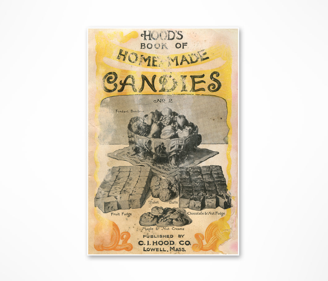 1905 Homemade Candies Cookbook Poster - Victorian Edwardian Vintage Antique Art