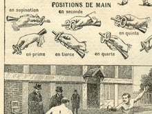 Load image into Gallery viewer, French Fencing Illustrations POSTER! (up to 24&quot; x 36&quot;) - c. 1906 - Dictionary - Steampunk - Victorian - Antique - Sword Fighting
