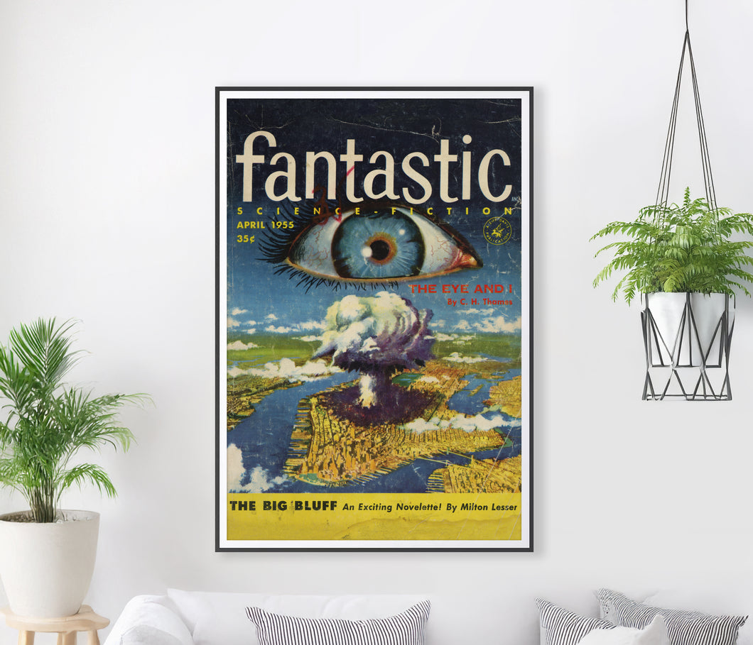 1955 Science Fiction Poster Print – Retro Pulp Magazine Cover Art, Mid Century Sci-Fi Wall Decor, Atomic Age Illustration, The Eye