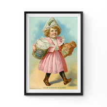 Load image into Gallery viewer, Vintage Cute Trade Card POSTER! (up to 24&quot; x 36&quot;) - c. 1900 - Baked Beans - Ketchup - Mustard - Condiments - Kitchen - Art
