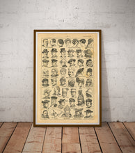 Load image into Gallery viewer, Vintage Hats &amp; Hairstyles Poster Art - 1931 French Dictionary Print
