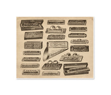 Load image into Gallery viewer, Antique Harmonica Poster, 1904 Catalog Music Print, Vintage Music Wall Art

