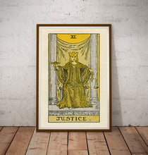 Load image into Gallery viewer, Justice Tarot Poster, Vintage Tarot Wall Art, 1918 De Laurence Gothic Print
