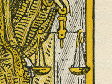 Load image into Gallery viewer, Justice Tarot Poster, Vintage Tarot Wall Art, 1918 De Laurence Gothic Print
