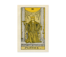 Load image into Gallery viewer, Justice Tarot Poster, Vintage Tarot Wall Art, 1918 De Laurence Gothic Print
