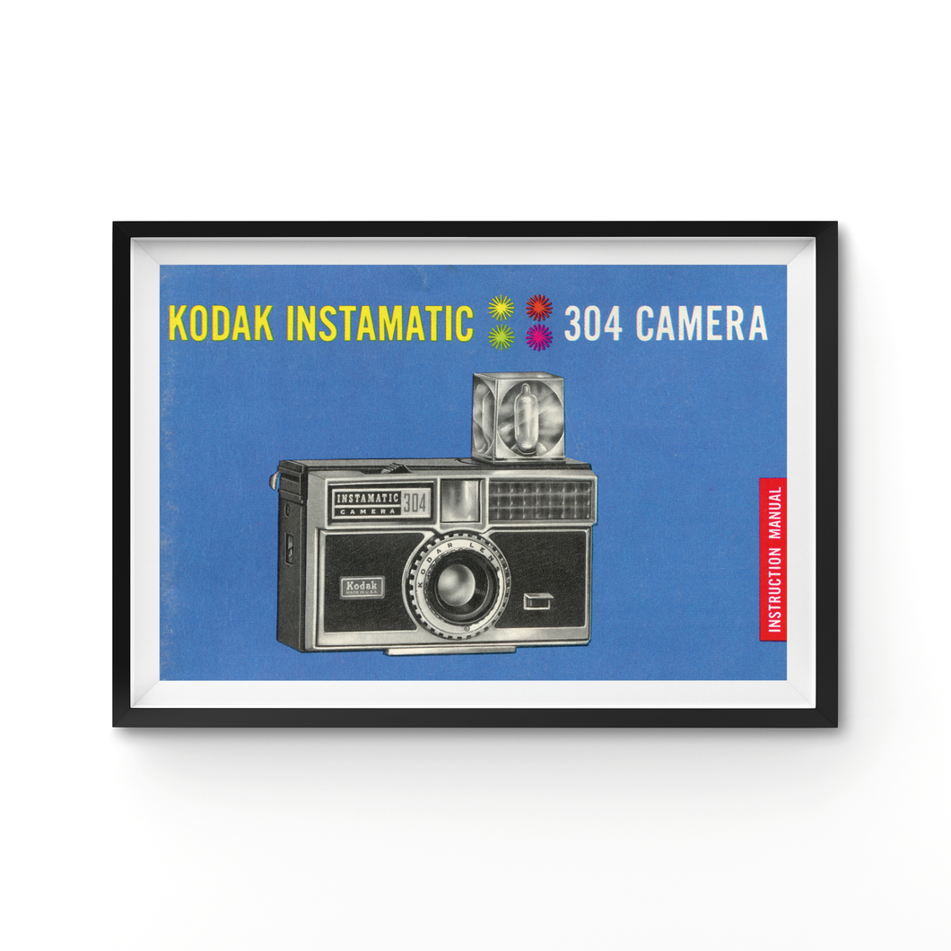 1965 Instamatic 304 Camera Manual Cover POSTER! (up to 24