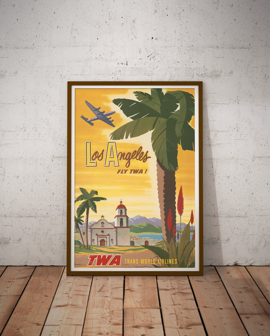 Vintage Los Angeles TWA Travel POSTER! (up to 24 x 36) - California - High Quality