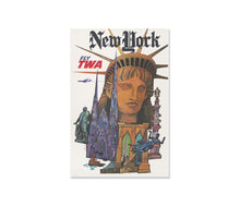 Load image into Gallery viewer, New York Travel Poster – Vintage Style Illustration Print – Antique History Wall Art – Mid-Century
