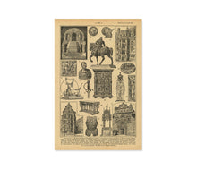 Load image into Gallery viewer, Renaissance Art Poster, Vintage French Language Architecture &amp; Sculpture Print
