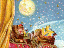 Load image into Gallery viewer, 1909 Santa Claus Paintings Poster – Retro Christmas Greetings Wall Art | Antique Holiday Print Décor
