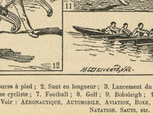 Load image into Gallery viewer, French Sports Poster – Vintage 1920&#39;s French Dictionary Art Print – Running, Rugby, Cycling, Tennis, Rowing, Golf, Unframed
