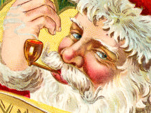 Load image into Gallery viewer, Santa Happy Hours Victorian Christmas Postcard Poster | Art Print
