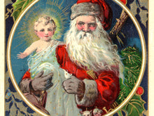 Load image into Gallery viewer, 1912 Santa &amp; Jesus Christmas Blanket - Extra Large Sherpa Throw
