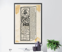 Load image into Gallery viewer, Vintage Apothecary Bottle POSTER! (up to 24&quot; x 36&quot;) - Syrup of Figs - Antique - Medicine - San Francisco
