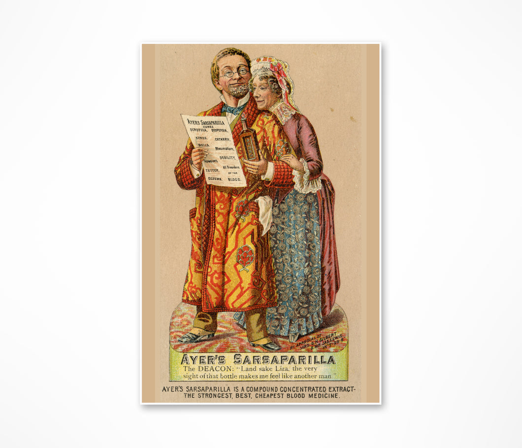 Antique Sarsaparilla Ad Poster - Kitchen - Antique - Soda Fountain - Odd Apothecary