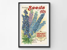 Load image into Gallery viewer, 1929 Seed Catalogue Cover POSTER! (up to 24&quot; x 36&quot;) - Flowers - Decoration - Garden - Floral - Delphinium
