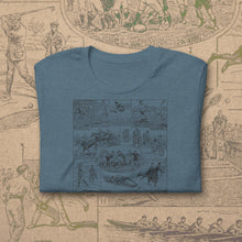 Load image into Gallery viewer, French Sports Illustration T-Shirt – Vintage Style Athletic Print, Football, Golf, Olympics, Shirt
