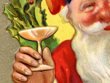 Load image into Gallery viewer, 1910 Santa Claus Christmas Postcard POSTER! (up to 24&quot; x 36&quot;) - Martini - Cigar - Cornucopia - Colorful
