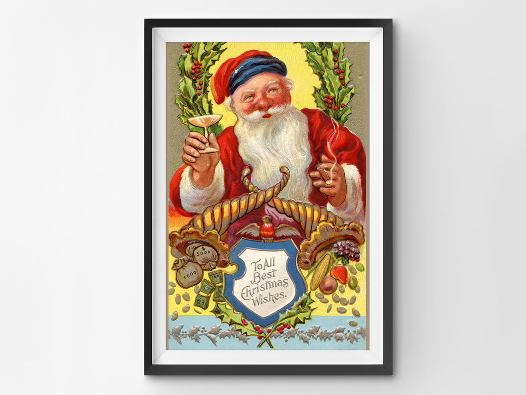 1910 Santa Claus Christmas Postcard POSTER! (up to 24