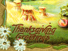 Load image into Gallery viewer, Vintage 1908 Thanksgiving Turkey POSTER: Gold Embossed, Retro Fall Harvest Wall Art Print
