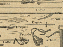 Load image into Gallery viewer, Vintage Weapons Poster - 1931 French Dictionary Image
