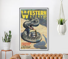 Load image into Gallery viewer, Vintage Style Rattlesnake Poster - 1939 Western Magazine Print - Southwest - Snake
