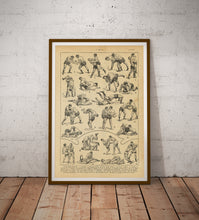 Load image into Gallery viewer, Vintage Wrestling Poster, French Dictionary Lutte Art Print, Antique Grappling Art, Martial Arts History, Retro Sports Illustration
