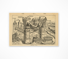 Load image into Gallery viewer, Vintage French Castle POSTER! (up to 24&quot; x 36&quot;) - c. 1931 - Dictionary - Antique - Art - Architecture
