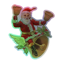 Load image into Gallery viewer, 1908 Santa Hologram STICKERS - Santa Claus - Decoration - Bells - Reindeer - Chimney - Snow
