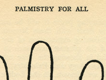 Load image into Gallery viewer, 1916 Palmistry Hand Chart Poster, Mounts of the Hand Diagram, Vintage Occult Cheiro Wall Art
