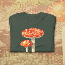 Load image into Gallery viewer, Vintage Fly Agaric Mushroom T-Shirt – Retro Botanical Fungi Graphic Tee (Unisex)
