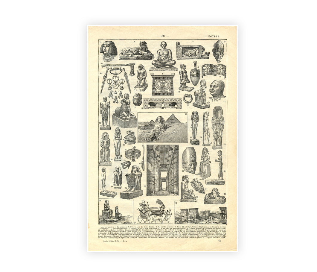 Vintage Egyptian Archaeology Illustrations POSTER! (up to 24