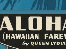 Load image into Gallery viewer, Aloha Oe 1940 Music Poster - Hawaiian - Hawaii - Hula
