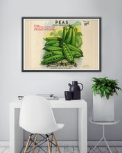 Load image into Gallery viewer, Vintage Green Peas Seed Packet POSTER! (up to 24&quot; x 36&quot;) - Kitchen - Vegetables - Garden
