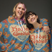 Load and play video in Gallery viewer, Holiday Goodies Cookie Hoodie – Vintage Christmas Treats Design - Sweets - Baker Gifts
