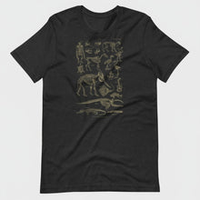 Load and play video in Gallery viewer, Vintage Animal Skeleton Diagram T-Shirt – French Science &amp; Nature Inspired Shirt
