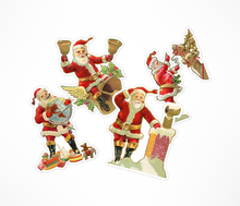 Load image into Gallery viewer, 1908 Vintage Santa Stickers - Santa Claus - Reindeer - Bells - Chimney - Holiday - Gift Wrapping
