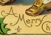 Load image into Gallery viewer, 1911 Antique Christmas Postcard Print – Vintage Santa Claus Toymaker Poster, Victorian Style Holiday Wall Art
