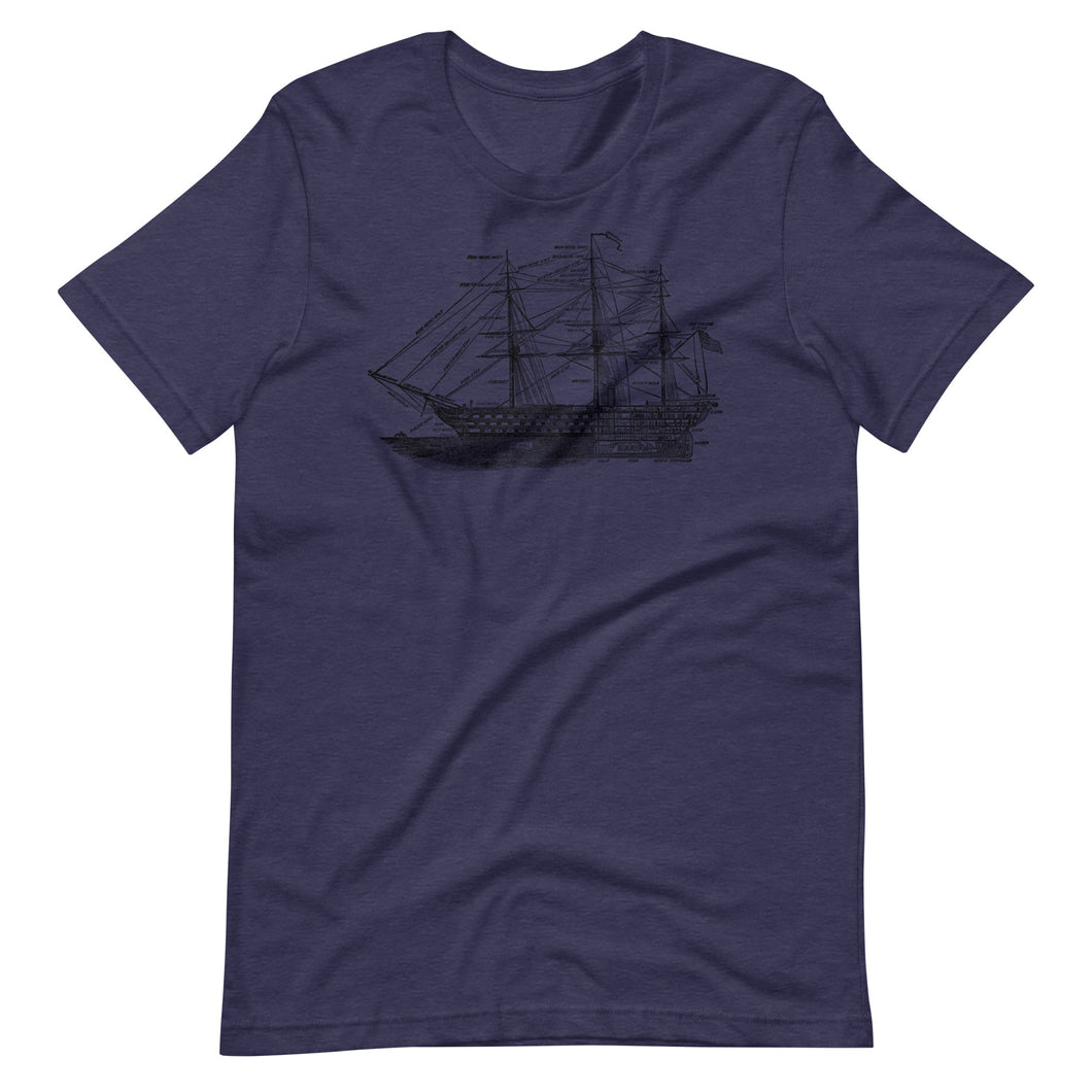 1905 Fully Rigged Ship Print T-Shirt - Multiple Colors and Sizes - Unisex - High Quality - Fashion - Sails