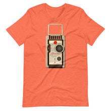 Load image into Gallery viewer, Brownie Movie Camera Unisex T-Shirt - c. 1955 - Multiple Colors and Sizes - Fitted Shirt - Fashion - Photography - Film
