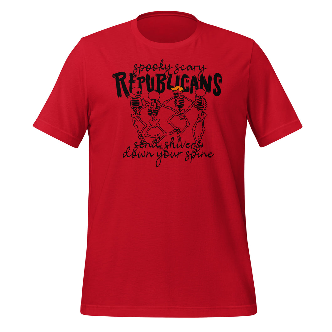 Spooky Scary Republicans T-Shirt - 2024 Election - Novelty Parody Skeletons Shirt Colors