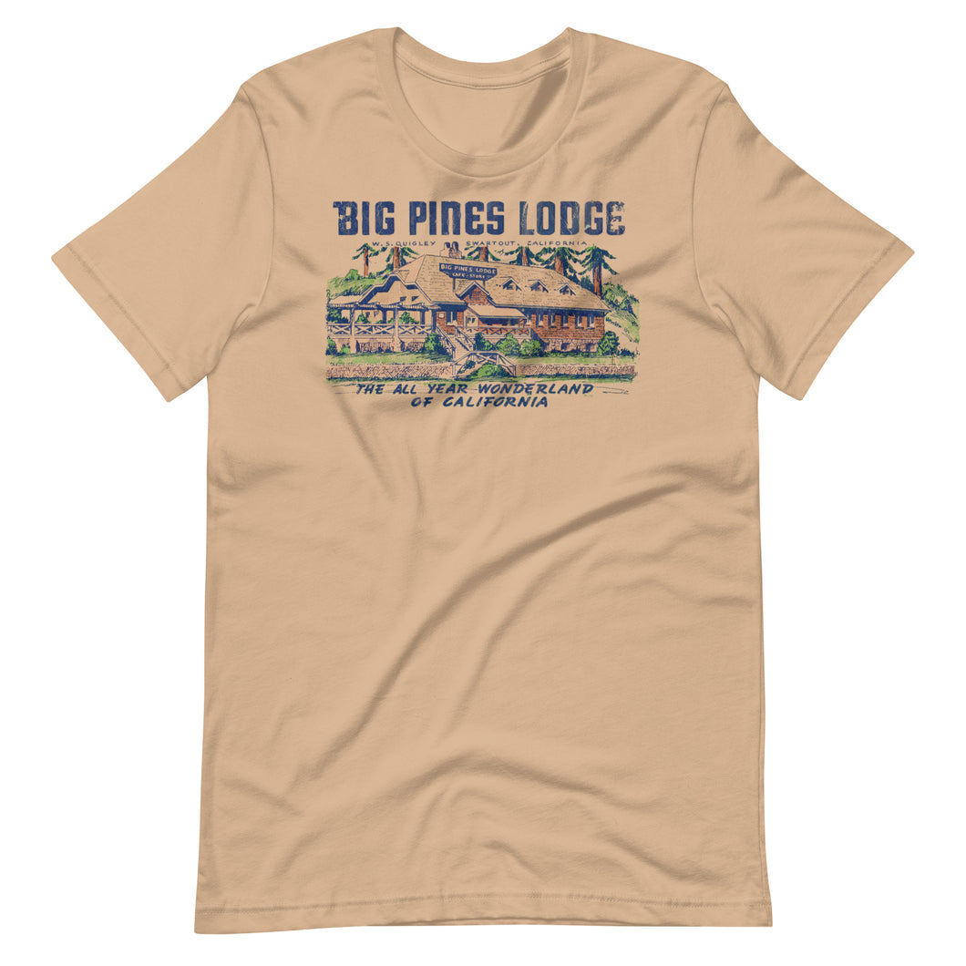 Vintage Style Big Pines Lodge T-Shirt - 1930s Ad Card Print - California