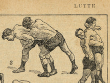 Load image into Gallery viewer, Vintage Wrestling Poster, French Dictionary Lutte Art Print, Antique Grappling Art, Martial Arts History, Retro Sports Illustration
