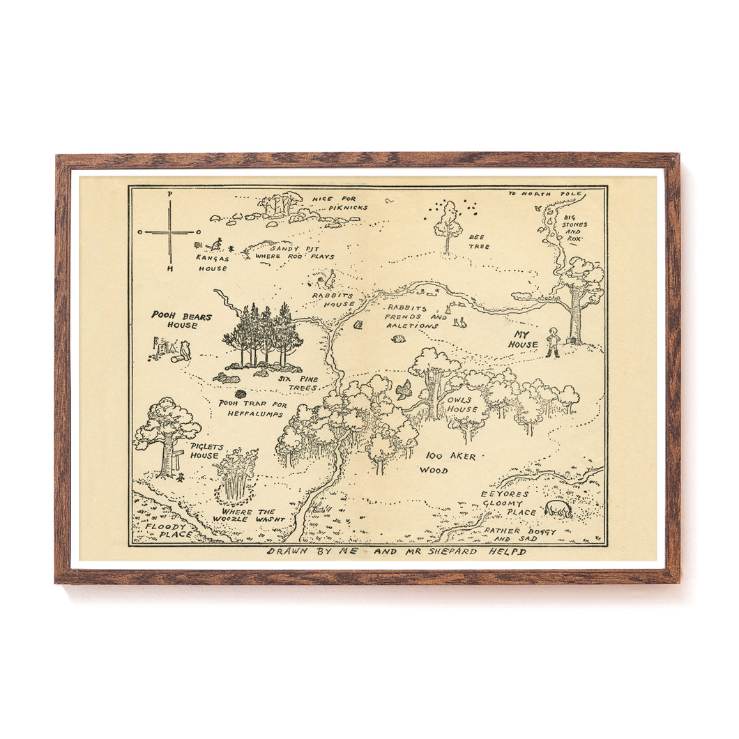 Winnie the Pooh 100 Acre Wood Map POSTER (up to 24