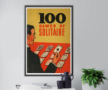 Load image into Gallery viewer, 1939 SOLITAIRE Card Game POSTER! (up to 24&quot; x 36&quot;) - Vintage - Antique - Book
