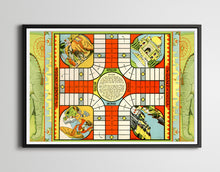 Load image into Gallery viewer, 1930 Game of India (Parcheesi) Game Board POSTER! - 24&quot; x 36&quot; or Smaller - Sorry! - Elephants - Taj Mahal
