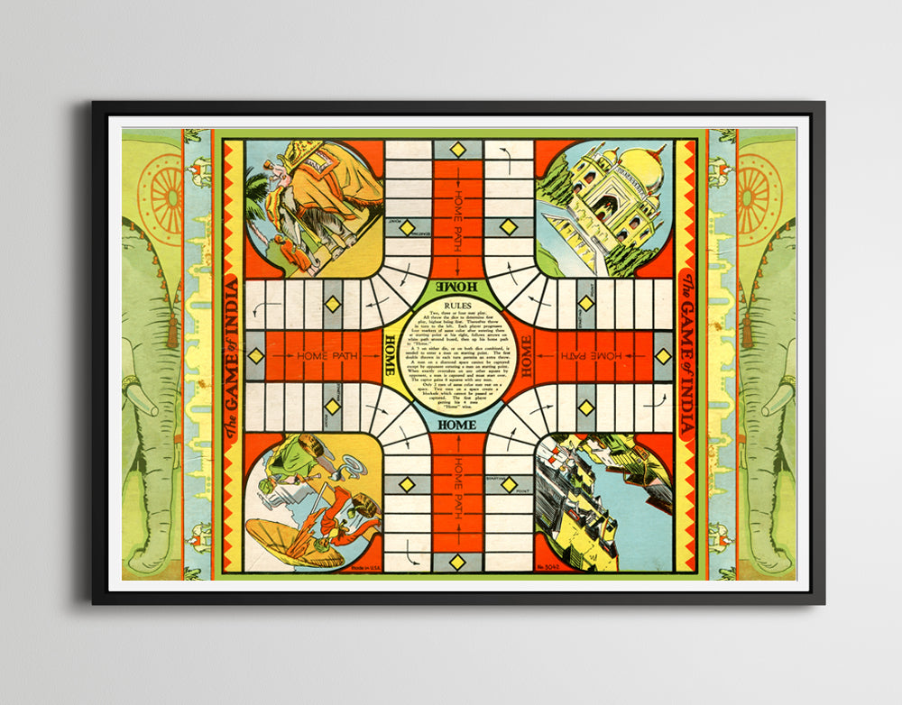 1930 Game of India (Parcheesi) Game Board POSTER! - 24