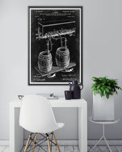 Load image into Gallery viewer, 1897 BEER TAP Patent POSTER! (up to full-size 24&quot; x 36&quot;) - Soda Fountain - Blueprint - Home Brewer - Brewing - Barrels - Cold Beer - Bar
