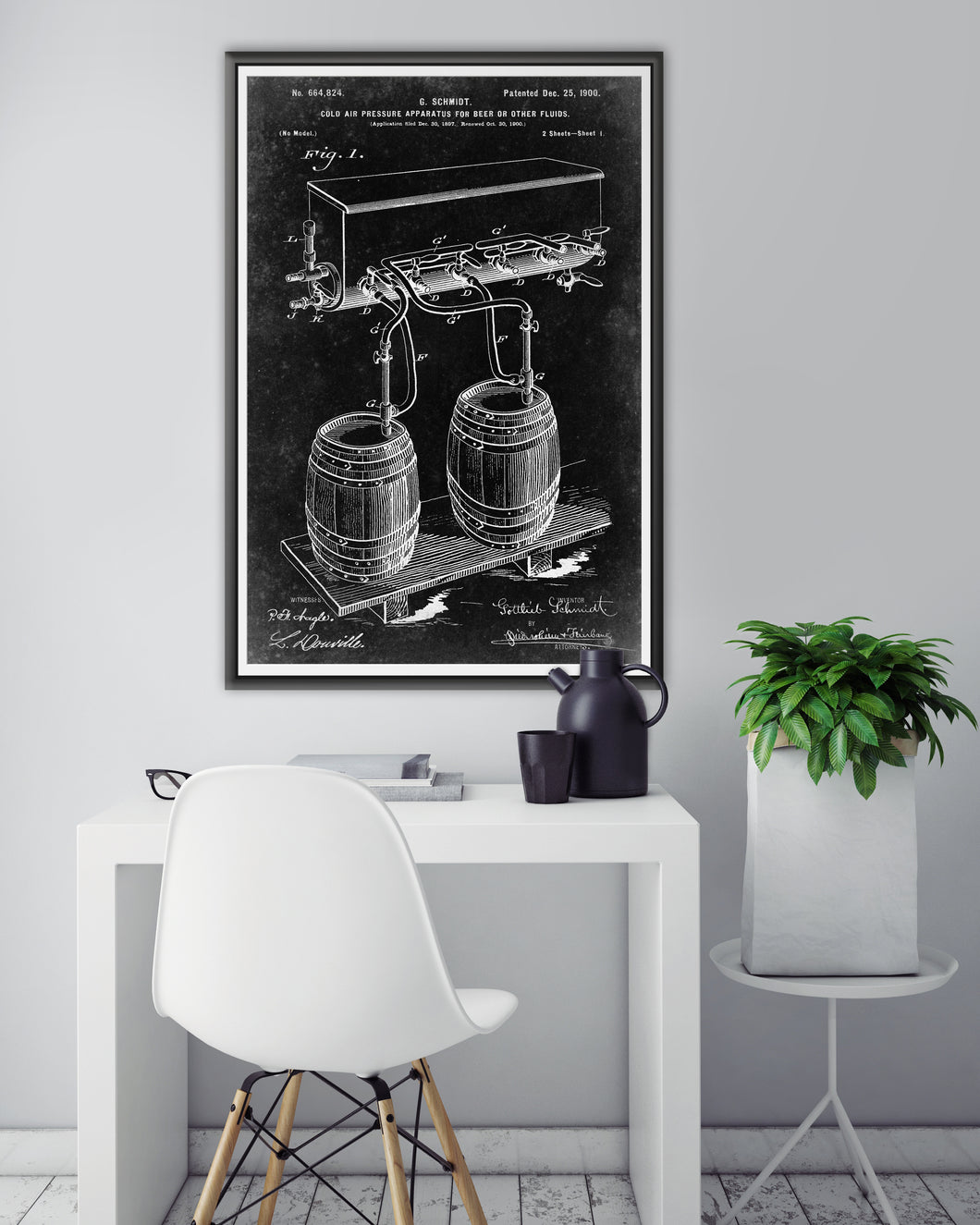 1897 BEER TAP Patent POSTER! (up to full-size 24